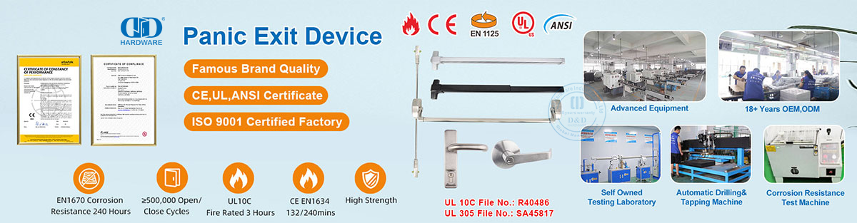 panic and emergency exit devices Paniek- en noodtoestelle