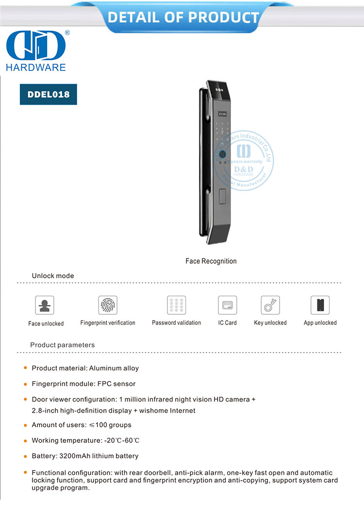 smart keypad door lock slim sleutelborddeurslot