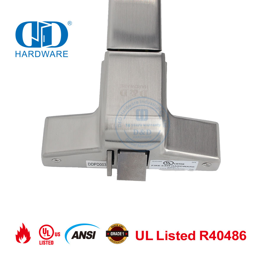 UL-genoteerde brandgegradeerde kommersiële deurpaniekstootstaaf Paniekuitgangtoestel-DDPD003-SSS