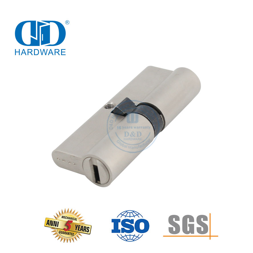 Hoë veiligheid soliede koper kuiltjiesleutel Euro dubbelslot silinder-DDLC023-70mm-SN