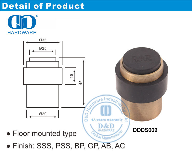Sinklegering deurstopper