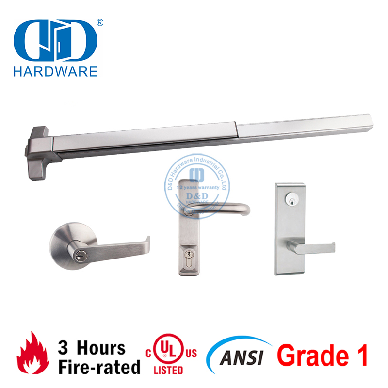 Vlekvrye staal Handed Panic Exit Door Hardware met Mortise Lock-DDPD038-SSS