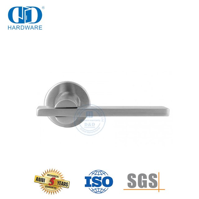 Eenvoudige Elegante Ontwerp Hoofdeur Hardeware Plat Tubulêre Hefboom Handvatsel-DDTH041-SSS