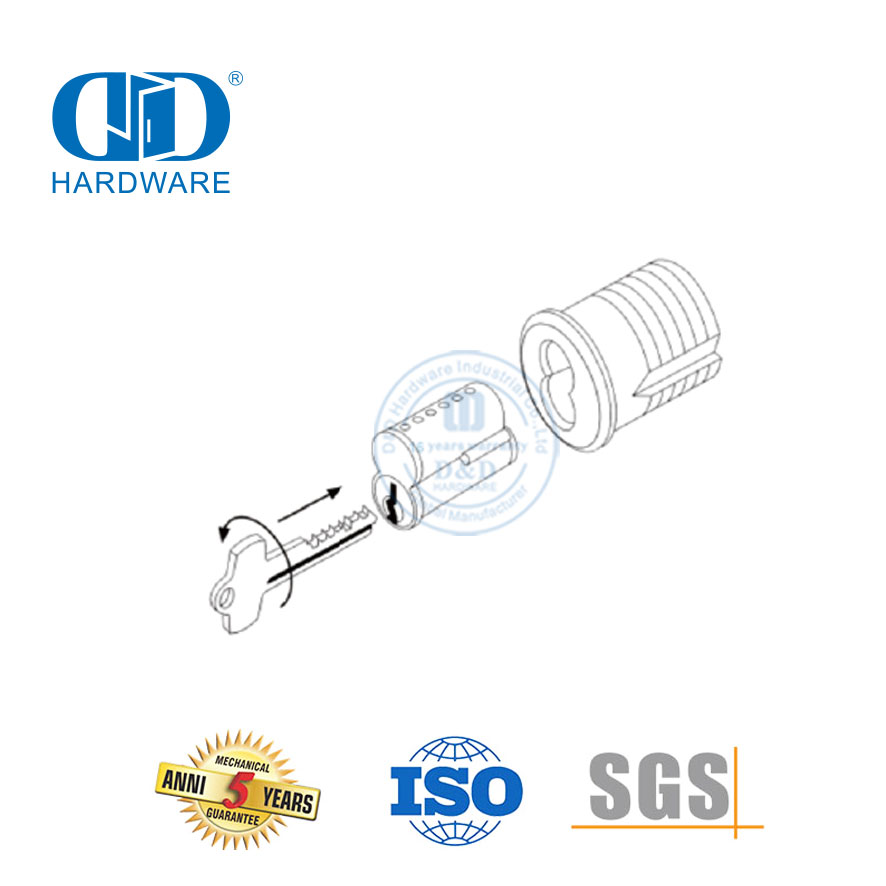 ANSI IC kern koper silinder 6 pen verwisselbare kern silinder-DDLC013-29mm-SN