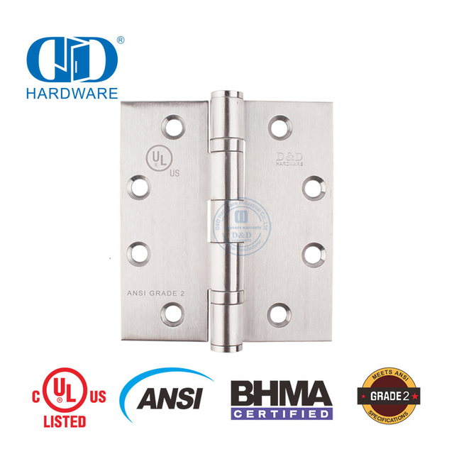 BHMA ANSI Graad 2 Brandgegradeerde buitedeurskarnier vir kommersiële gebou-DDSS001-ANSI-2-4.5x4x3.4mm