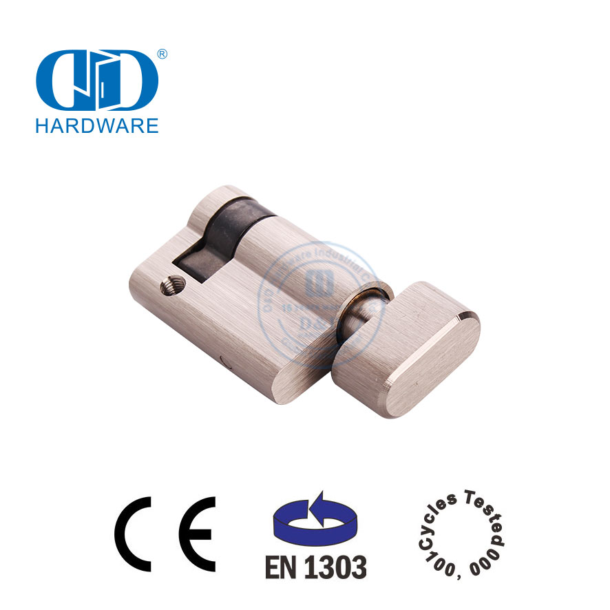 Satyn nikkel halfsilinder met duimdraai met EN 1303-sertifisering-DDLC009-45mm-SN