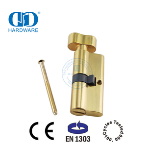 Gepoleerde koper EN 1303 Europese styl badkamerdeurslot silinder-DDLC007-70mm-PB