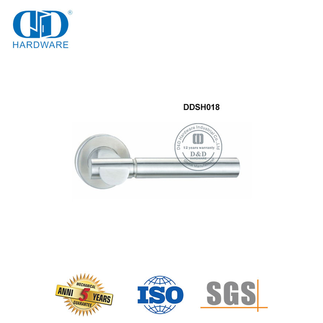Saamgestelde deurhardeware vlekvrye staal 304 soliede buishefboomhandvatsels-DDSH018-SSS
