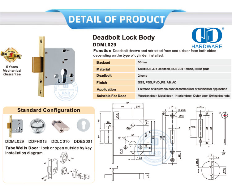 Deadbolt Lock Body