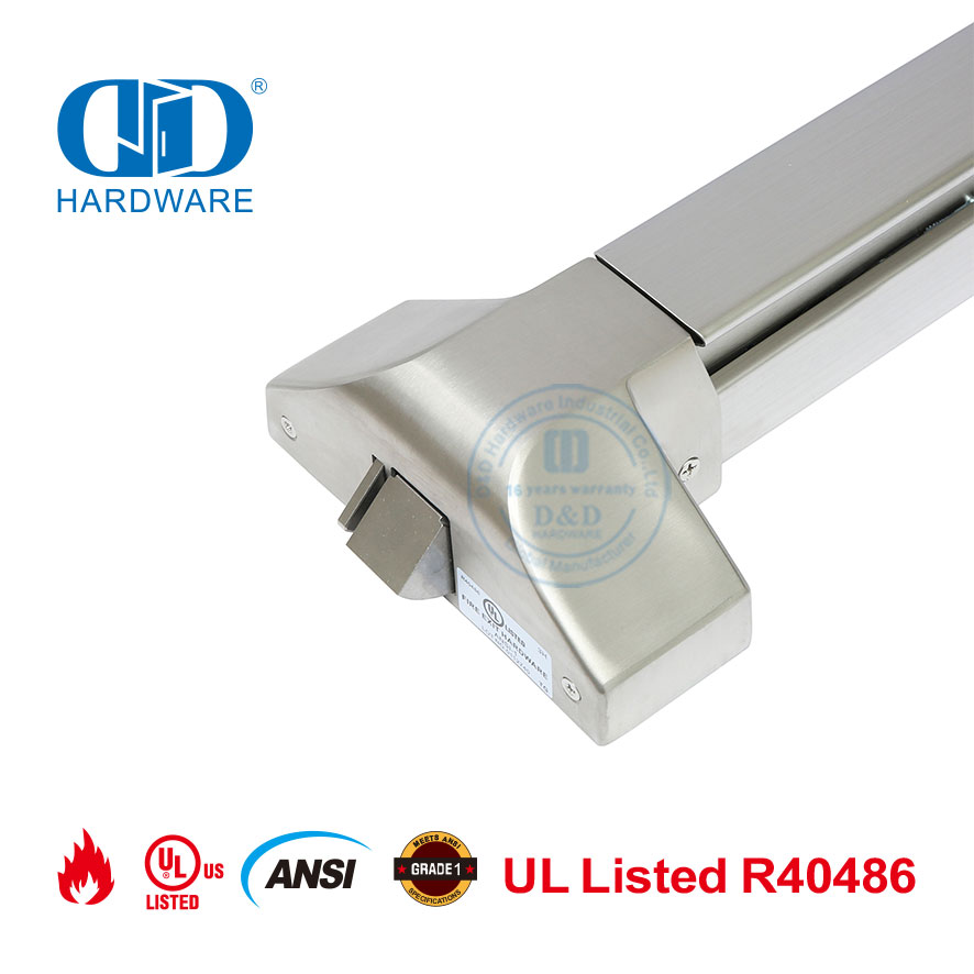 UL-genoteerde UL10C brandgegradeerde deurtoebehore Touch Bar Rim Exit Device-DDPD023-SSS