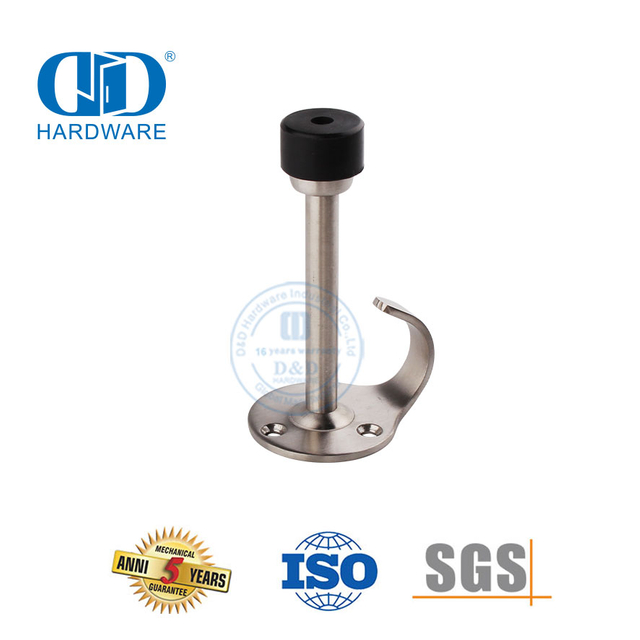 Industriële kommersiële swart rubberdeur stop klerehaak vir toilet-DDDS017-SSS