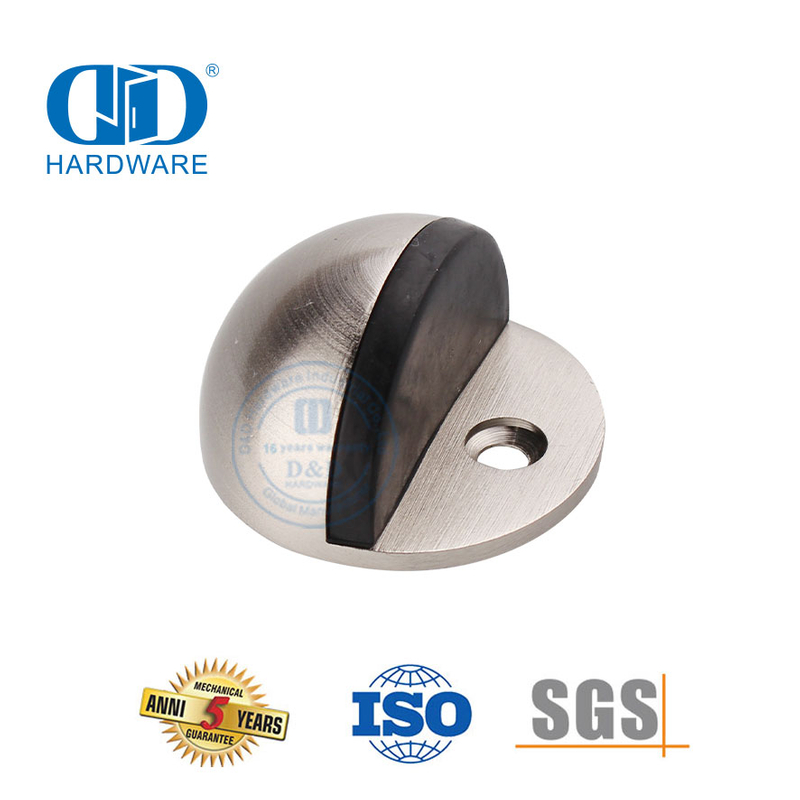 Satyn Nikkel Sink Allooi Vloer Gemonteerde Split Tipe Deur Stopper-DDDS004-SN