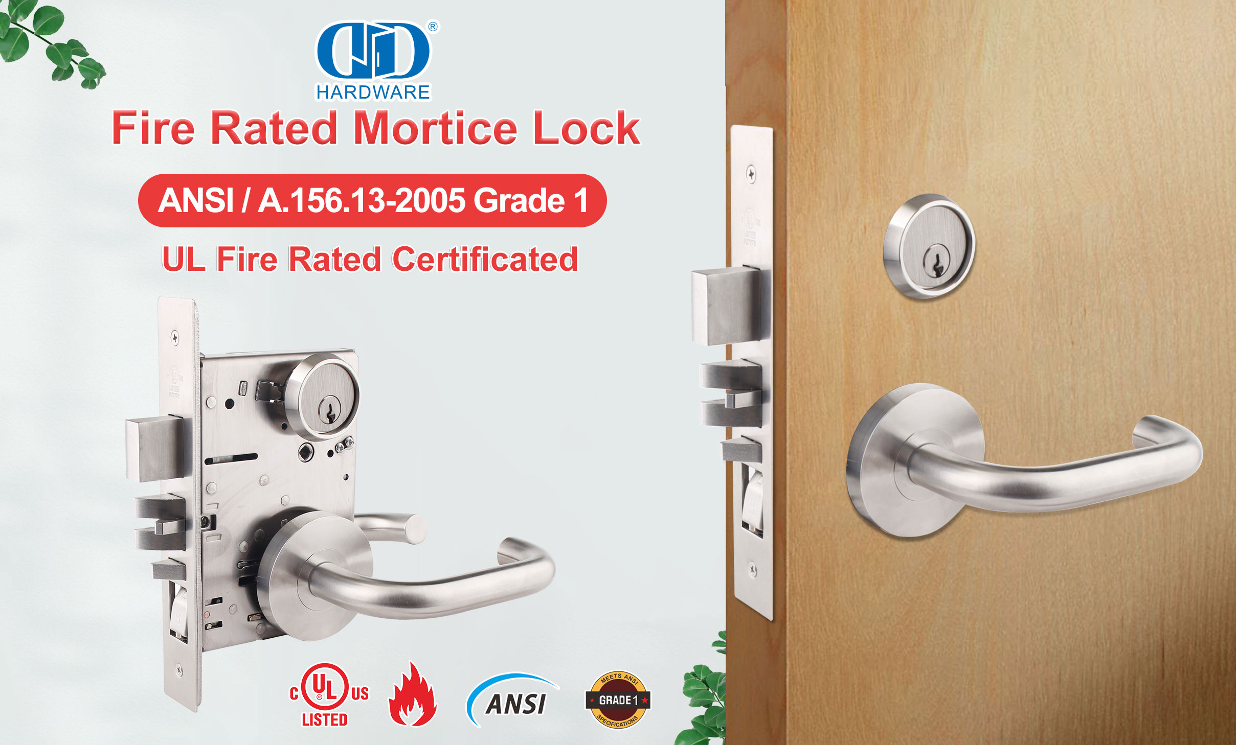 Graad 1 Mortice Lock, voldoen aan ANSI-standaarde