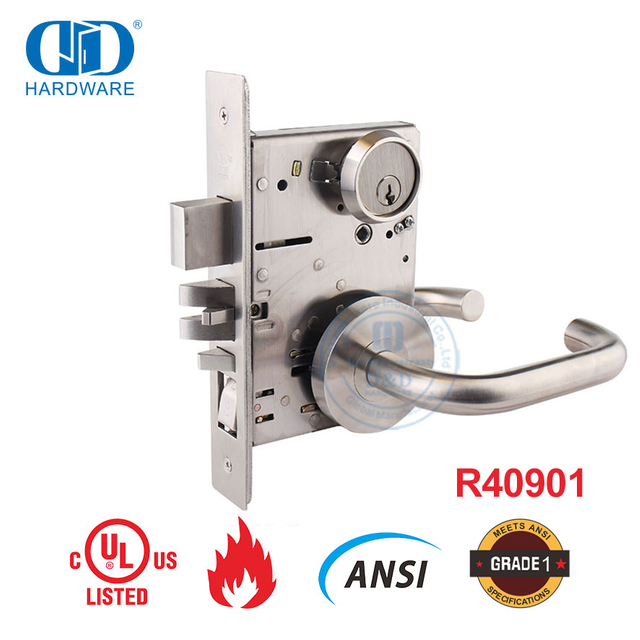 UL-brandgegradeerde hoë sekuriteit ANSI-deurgatslot vir woonstelgebou-DDAL20