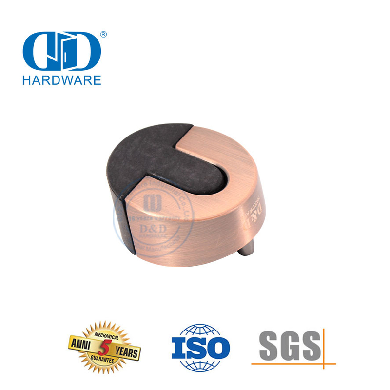 Sinklegering Antieke Koperdeur Hardeware Vloergemonteerde Ronde Deurstopper-DDDS006-AC
