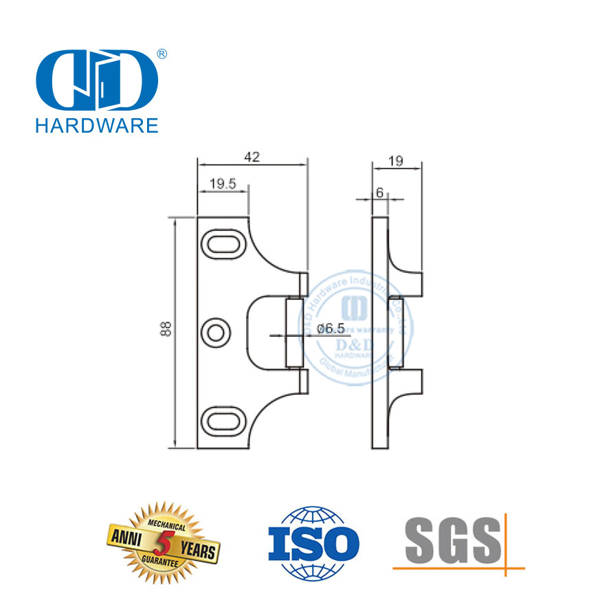 Paniekuitgang Dubbeldeur Hardeware Rim Strike sonder Mullion-DDPD045-SSS