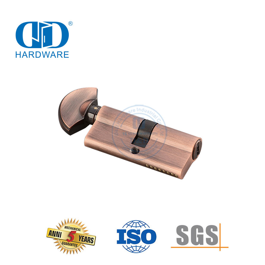 Kwaliteit soliede koper Euro-styl duimdraaisilinder vir slaapkamerdeur-DDLC005-70mm-SN