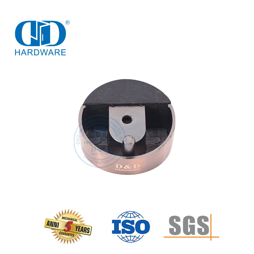 Sinklegering Antieke Koperdeur Hardeware Vloergemonteerde Ronde Deurstopper-DDDS006-AC