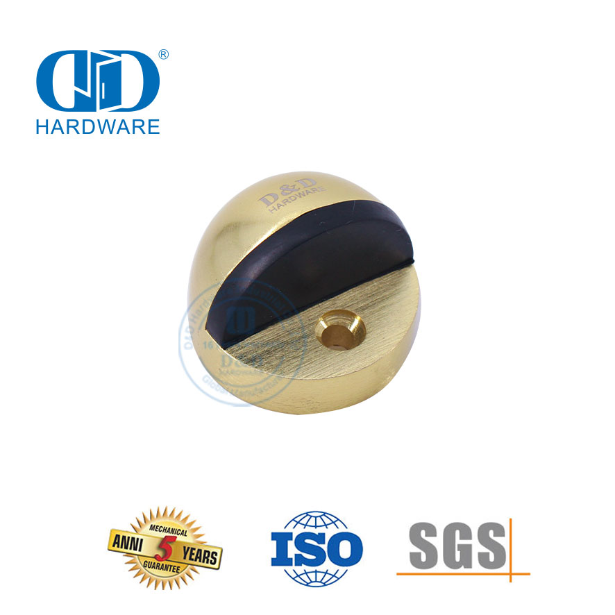 Sinklegering Deur Hardeware Satyn Messing Vloer Gemonteerde Goue Deur Stopper-DDDS002-SB