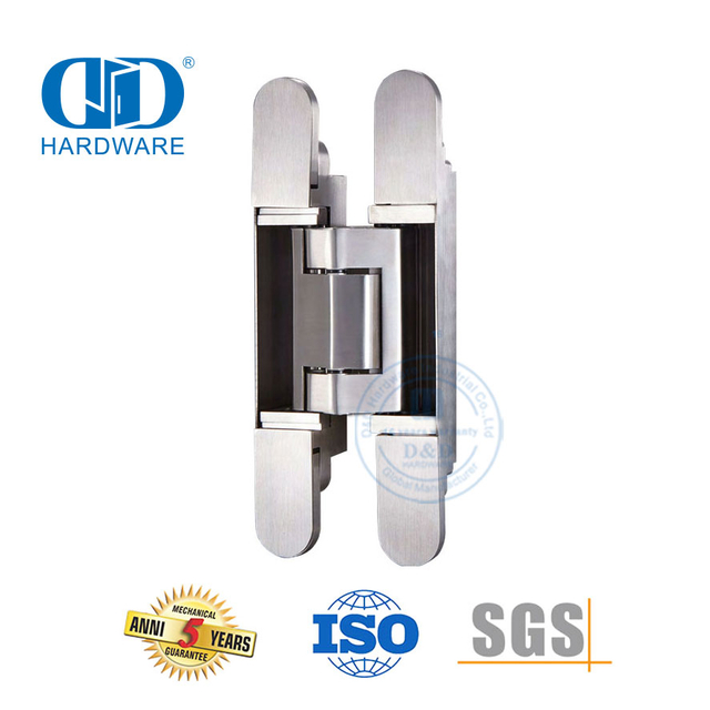 Vlekvrye staal 180 grade 3D verstelbaar na geïnstalleerde versteekte deurskarnier-DDCH018