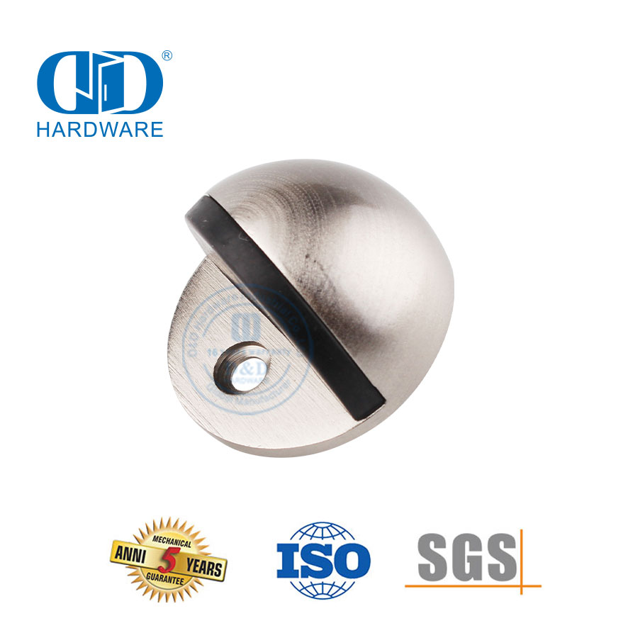 Satyn Nikkel Sink Allooi Vloer Gemonteerde Split Tipe Deur Stopper-DDDS004-SN