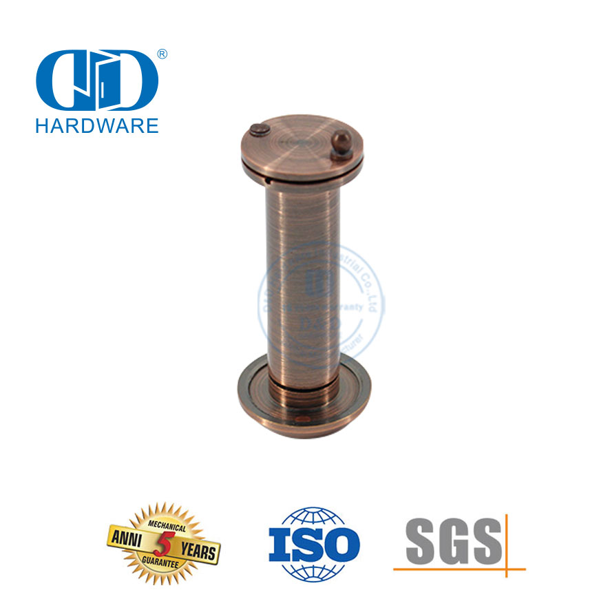 Antieke koper deurkyk deurkyk-kyker met bedekking en glaslens-DDDV002