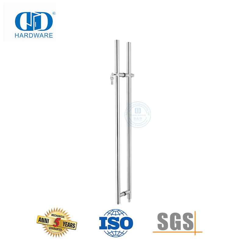 Kantoor Voorglasdeur Hardeware Sluitbare puntglasdeurhendelhandvatsel Met Slot-DDPH040