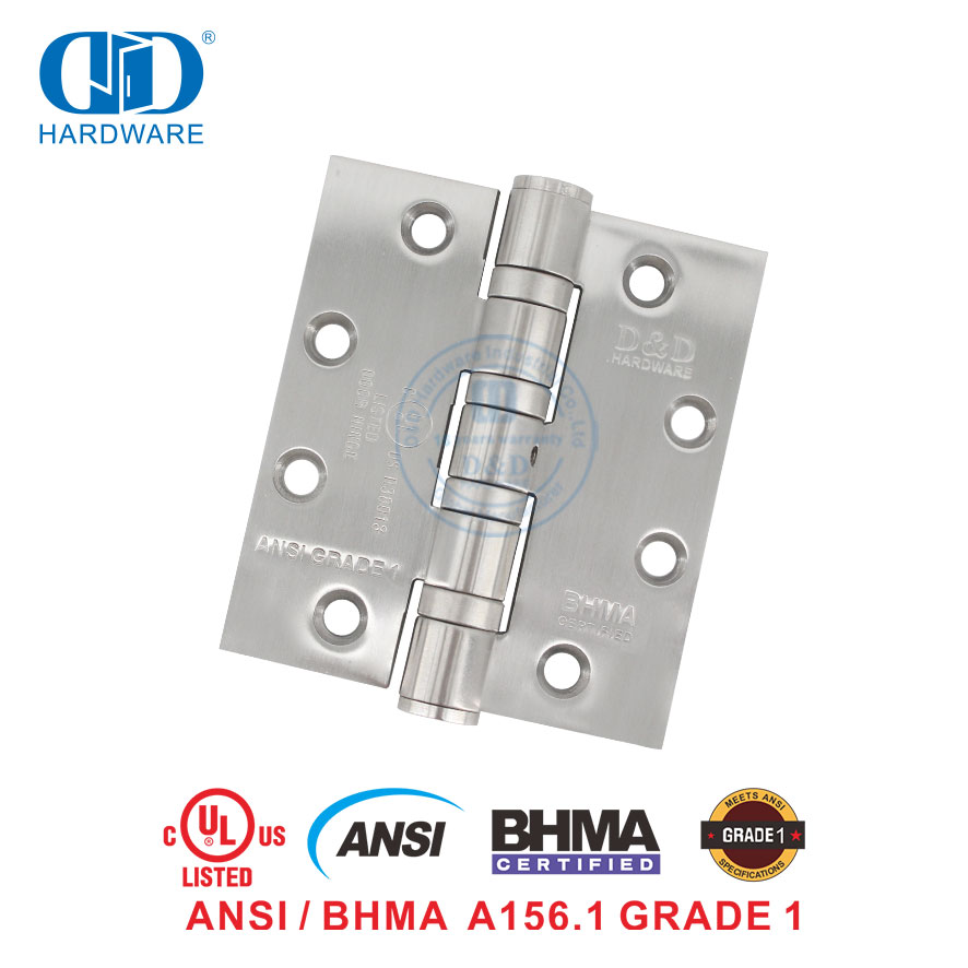 Fabrieksprys UL-genoteerde Bhma-sertifikaat Brandgegradeerde vlekvrye staal NRP kommersiële deurskarnier-DDSS001-ANSI-1-4.5x4.0x4.6mm