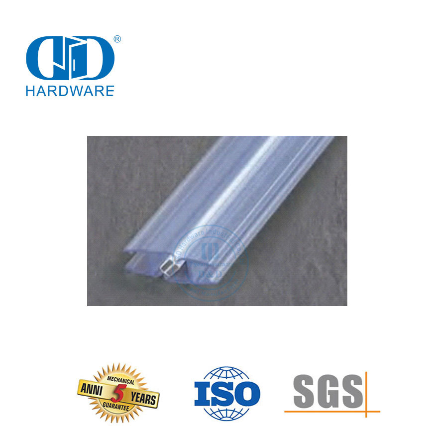 Rubberseëlstrook Glasdeurtoebehore Stortdeur Glasskuifdeur Badkamer PVC Waterdigte Seëlstrook-DDWS003