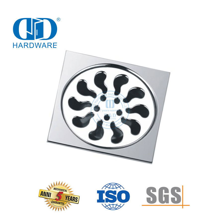 Hoë kwaliteit vlekvrye staal sanitêre vloerafvoer Vierkante vloerafvoer Badkamer hardeware-DDFD006