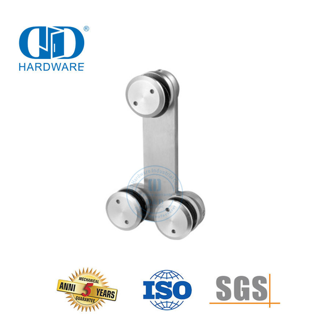 Vlekvrye staal T Horisontale Glas Connector Glas Deur Pivot Skuifdeur Hardeware-DDGP018