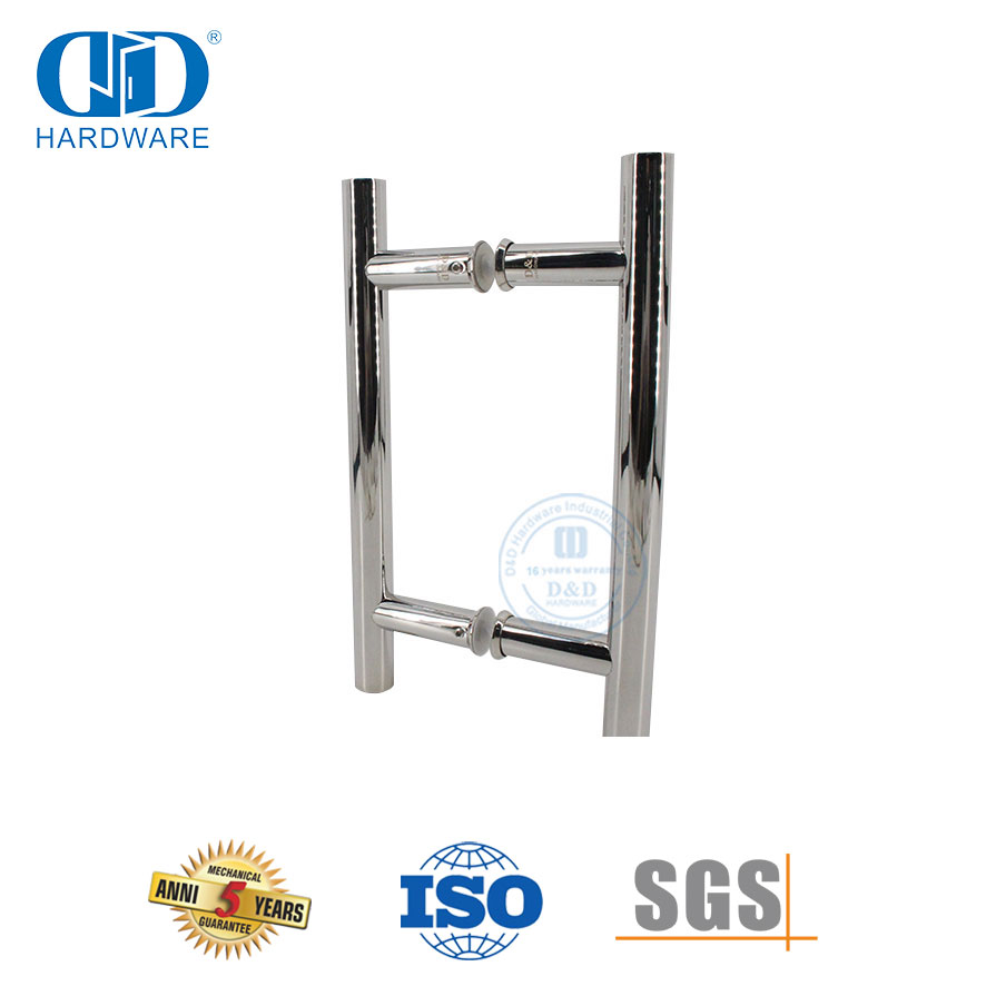 SUS304 H Vorm Ronde Raamlose Glasdeur Hardeware Leer Montering Trek Handvatsel-DDPH001-A Φ22-PSS