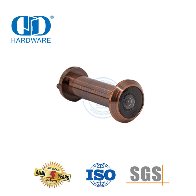 Antieke koper deurkyk deurkyk-kyker met bedekking en glaslens-DDDV002