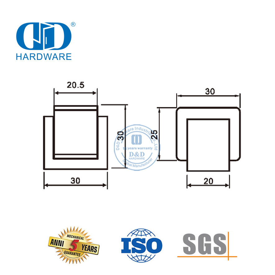 Vloergemonteerde tipe magnetiese vlekvrye staal sinklegering deurstopper vir residensieel-DDDS051