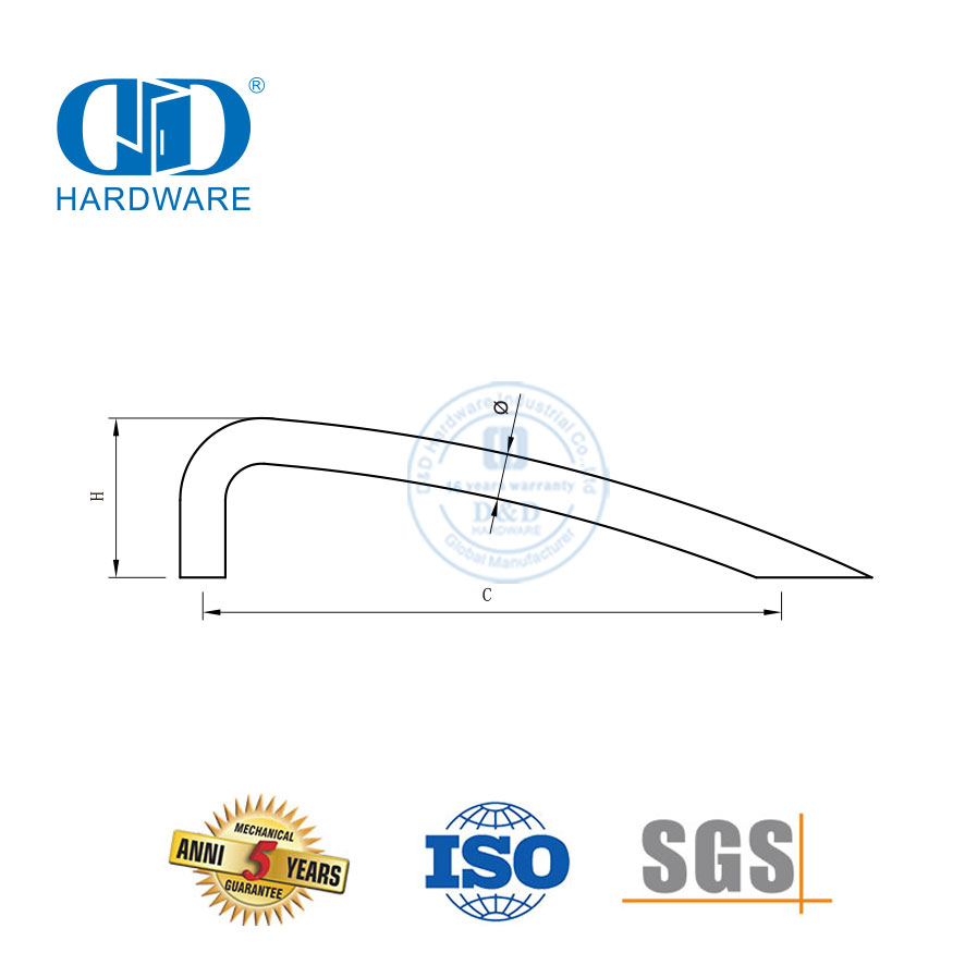Vlekvrye staal Kabinet Kas Deur Handvatsel Lig Luukse Moderne Eenvoudige Hol Handvatsel Laadjie T-vormige Handvatsel-DDFH026