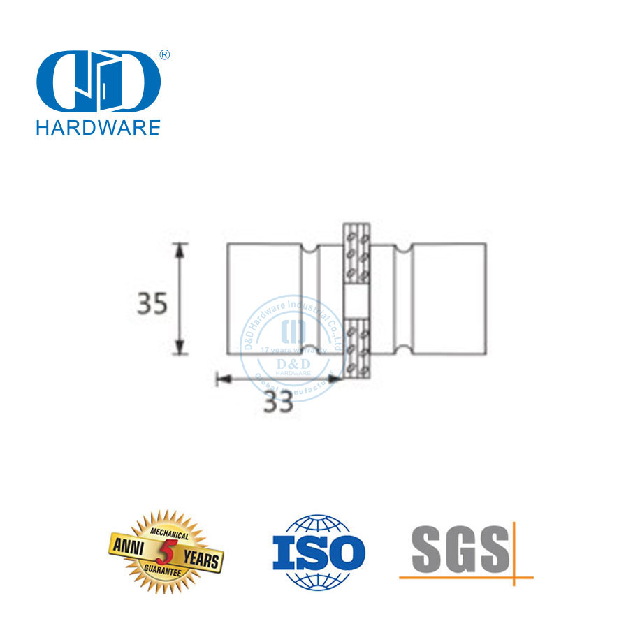 Pasgemaakte aluminium Deurhandvatsel Slot Knop Deur Stort Knop Glas Deur Knop-DDSK009
