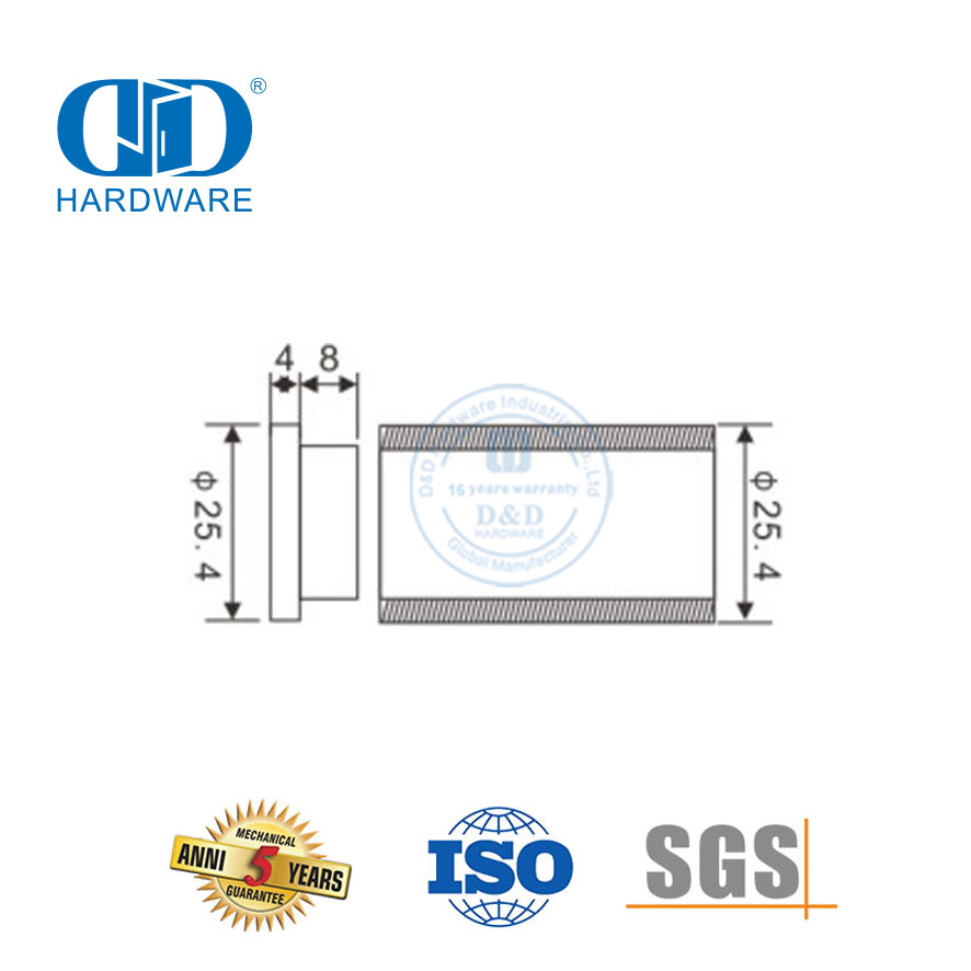 Die mondstuk sluiting Buis prop Vlekvrye staal glas hardeware glas bykomstighede stel skuifdeur buis vir badkamer toilet-DDGS125