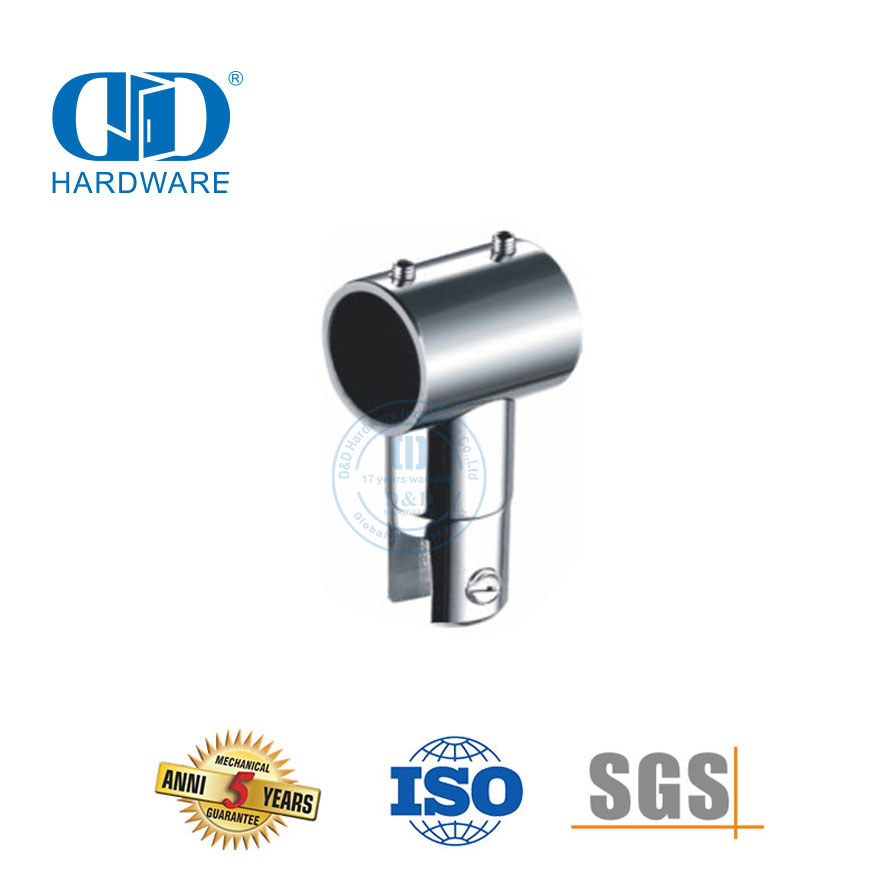 Vlekvrye staal glaspaneelkoppelaar Badkamerglasverbindingspasstuk Kommersiële storthokkiestelsel-DDSC027