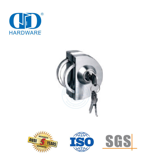 China Fabriek Roesvrye Staal Glas Deur Handvat Slot Patch Pas Hoek Slot Deur Fitting-DDGL005