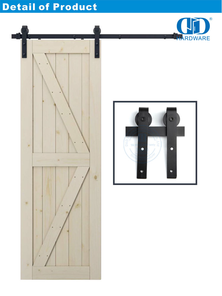 Vlekvrye staal Kabinet Kit Toebehore Baanstel Koolstof skuifskuur Hout Enkeldeur Roller Hardeware vir Binnedeur-DDBD001