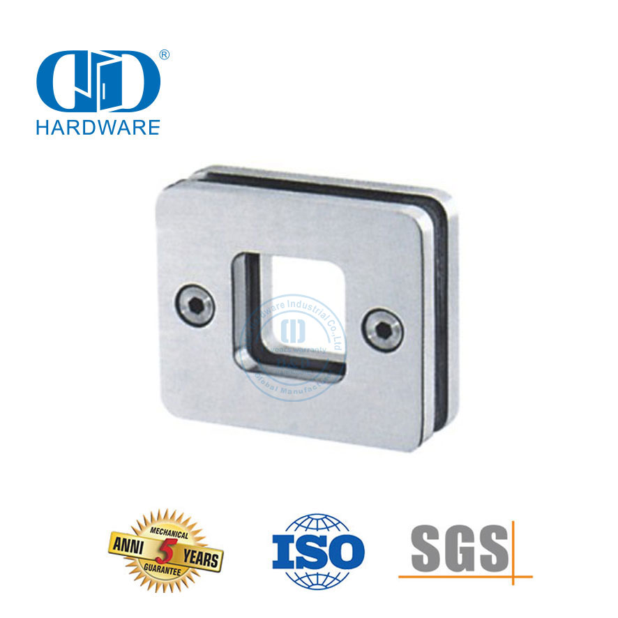 Vlekvrye staal glas skuifdeurslot Badkamerknop Vierkante glas skuifdeur Gekoppelde handvatsel-DDSK019