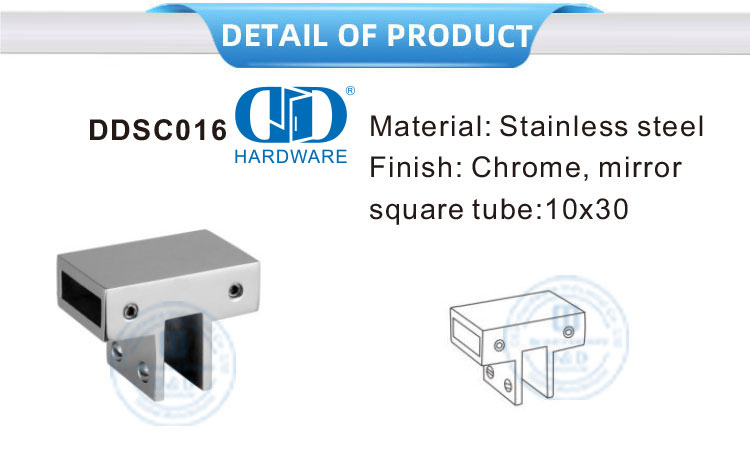 Vlekvrye staal Badkamer Ondersteuning Glas Paneel Connector Glas Deur Hardeware Stort Cabicle System-DDSC016