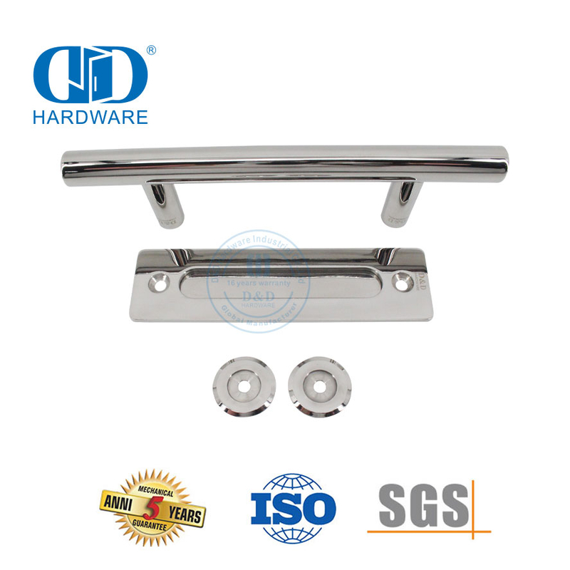 Vlekvrye staal balkon skuifdeur gepoleerde skuur deurhandvatsels stel dubbelzijdige deurhandvatsel-DDBD102 PSS