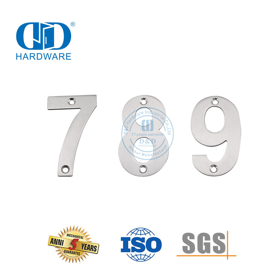 Vlekvrye Staal Deur Plaat Nommer Moderne Brief Huis Huis Metaal Deur Handtekening Plaat-DDSP013