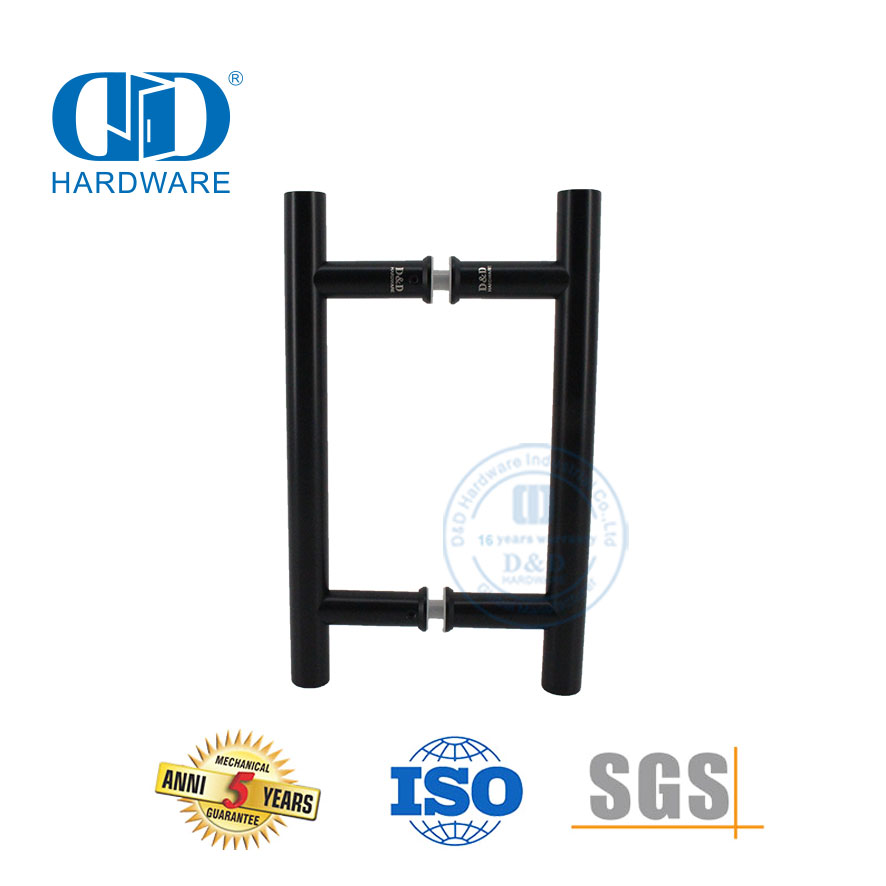 Klassieke styl mat swart H-vorm glasdeur bykomstigheid Trekhandvatsel-DDPH001-A Φ22-Swart