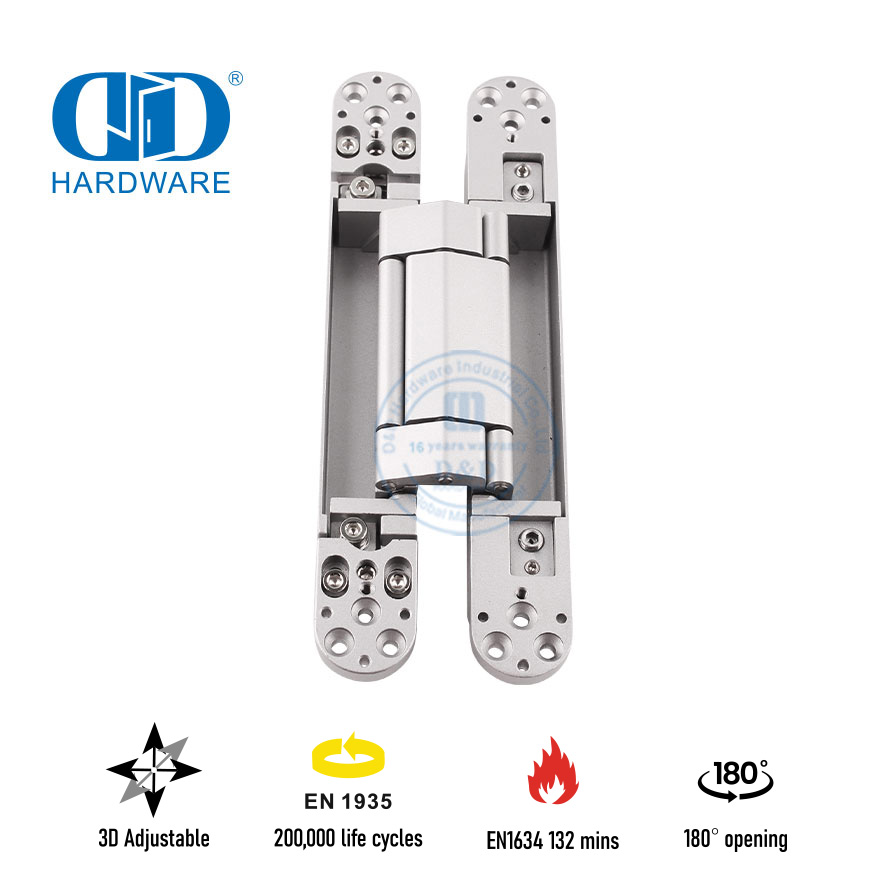 120 kg verstelbare versteekte deurskarnier EN1935 vir brandgegradeerde metaaldeur-DDCH008-G120