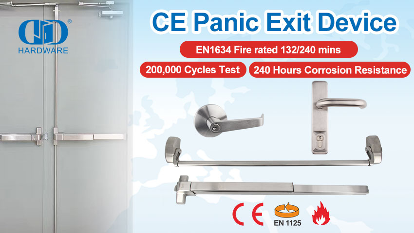 Wat is 'n CE EN1125-paniekuitgangstoestel en waarom is dit noodsaaklik vir brandweerdeure