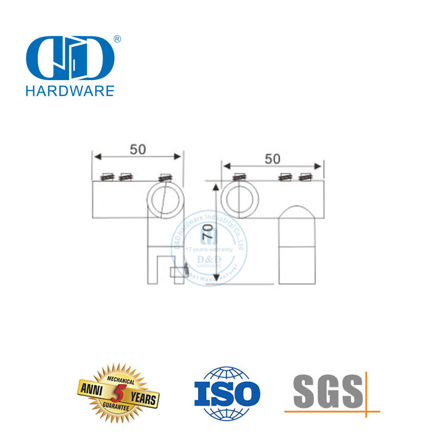 Vlekvrye staal top mariene hardeware Opvou draaibare verbindingstoebehore Glaspaneel bracket Connector-DDSC040