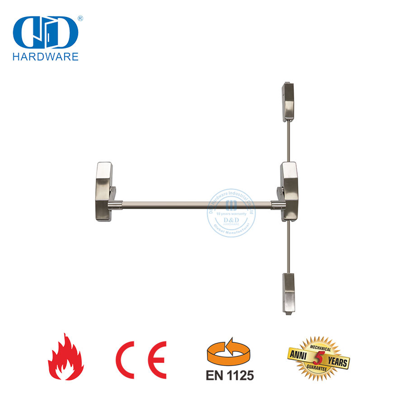 Hoë sekuriteit vlekvrye staal CE brandweerstand paniek uitgang toestel met waarborg drukstang slot vir nooduitgang metaal deur-DDPD048-CE