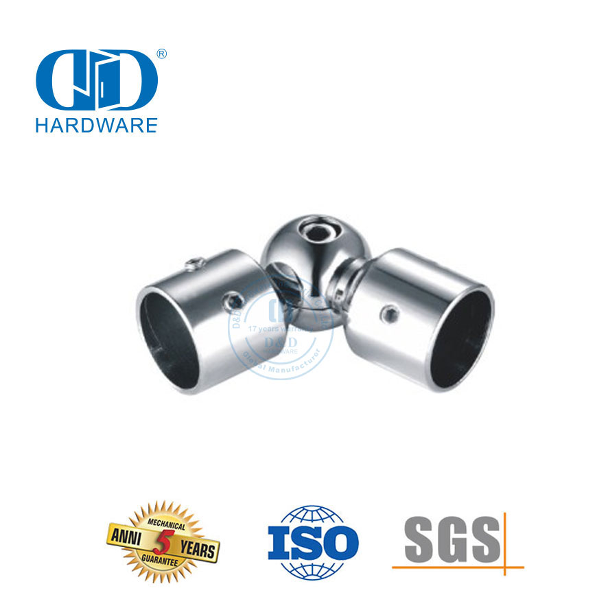 Vlekvrye staal Ronde Buis Connector Badkamerhouer Stort Tube Connectors Paneel Connector Glas Fittings-DDSC026